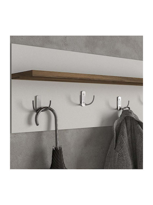Lores Mobilier de Intrare cu Cuier & Dulap pentru Pantofi Alb / Nuc 80x31.3x41.5buc