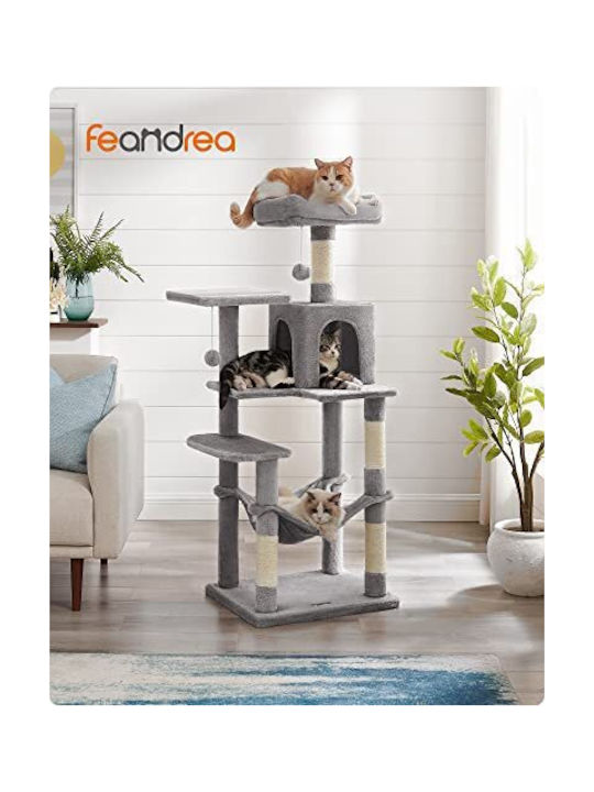 Feandrea Scratching Post Cat Trees Gray 5 levels 55x45x143cm