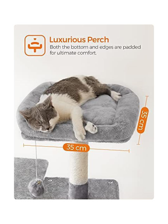 Feandrea Scratching Post Cat Trees Gray 5 levels 55x45x143cm