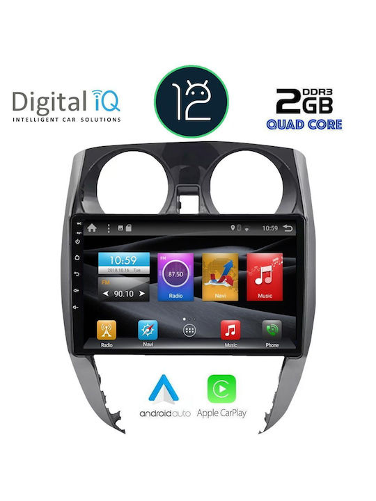 Digital IQ Car Audio System for Nissan Note 2012+ (Bluetooth/USB/AUX/WiFi/GPS/Apple-Carplay/CD) with Touch Screen 10.1"