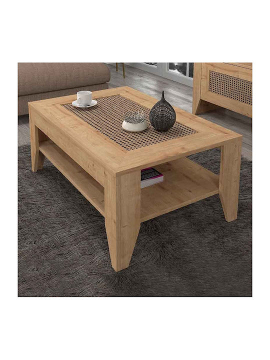 Rectangular Coffee Table Madura Wooden Beige L90xW60xH40cm.