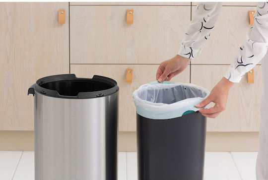 Brabantia Κάδος NewIcon Απορριμμάτων από Ανοξείδωτο Ατσάλι Push Steel Matt 30lt