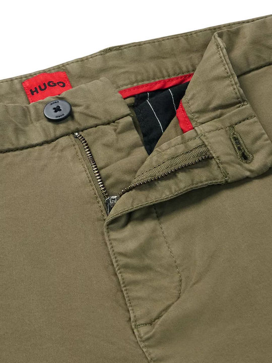 Trousers Chino Elastic in Slim Fit Khaki