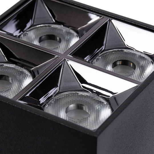 GloboStar Luminar Superior LED Неутрално бяло Спот с 4 Светлини в Черен Цвят