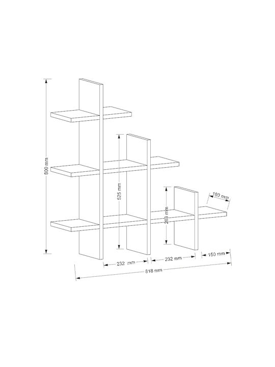 Shelf Wall Juke Walnut 81.8x18x80cm