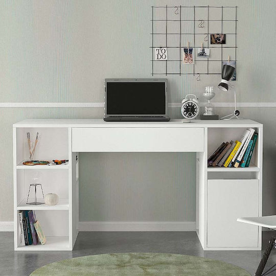 Birou Pontus Din Lemn Cu Birou Alb 145x60x74,4cm