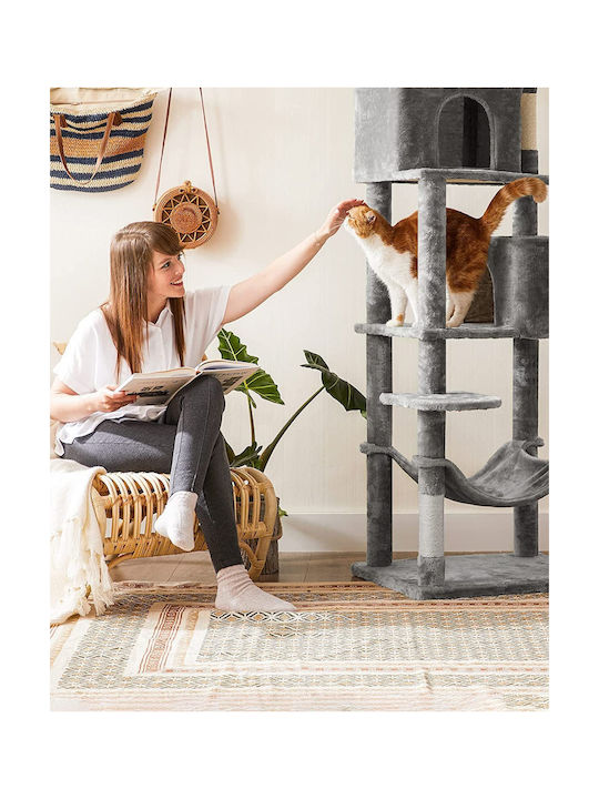 Feandrea Scratching Post Cat Trees Gray 9 levels 60x50x184cm