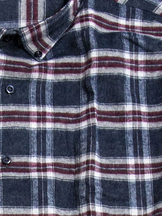 MEN'S DARK BLUE CHECKERED SHIRT BY GUISEPPE GENTILE