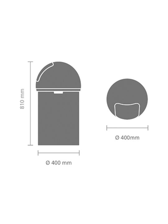 Brabantia Coș De Gunoi Din Oțel Inoxidabil Push Matt Steel 60lt