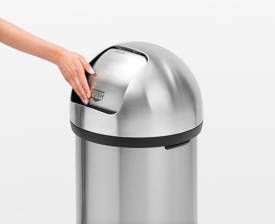 Brabantia Κάδος Απορριμμάτων από Ανοξείδωτο Ατσάλι Push Matt Steel 60lt