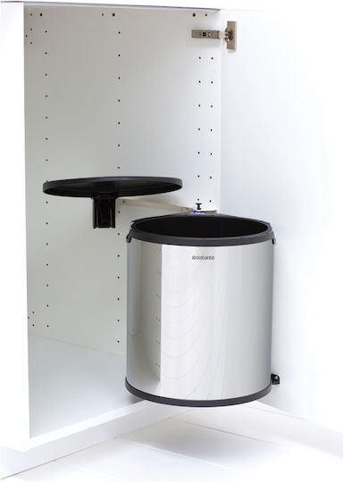 Brabantia Κάδος Απορριμμάτων για Ντουλάπι από Ανοξείδωτο Ατσάλι Brilliant Steel 15lt