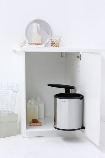 Brabantia Κάδος Απορριμμάτων για Ντουλάπι από Ανοξείδωτο Ατσάλι Brilliant Steel 15lt