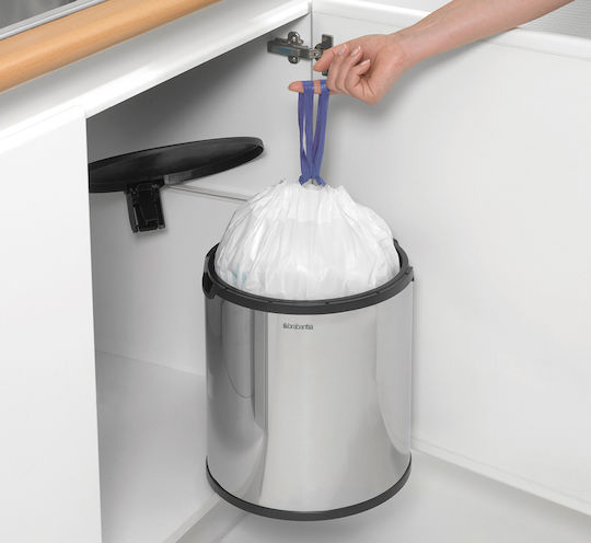 Brabantia Κάδος Απορριμμάτων για Ντουλάπι από Ανοξείδωτο Ατσάλι Brilliant Steel 15lt