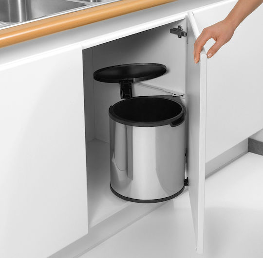 Brabantia Build-In Bin Κάδος Απορριμμάτων από Ανοξείδωτο Ατσάλι Brilliant Steel 15lt