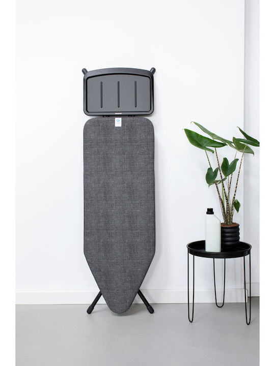 Brabantia C Ironing Board for Steam Iron Foldable Denim Black 124x45x98cm