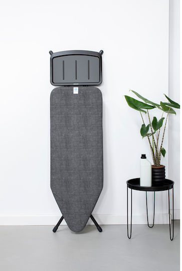 Brabantia Bügelbrett Für Dampfbügeleisen Zusammenklappbar Denim Schwarz 124x45x98cm