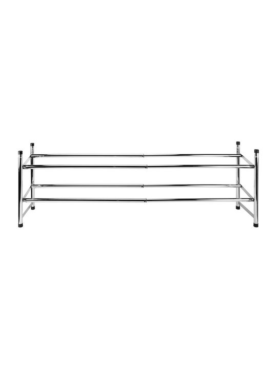 Μεταλλική Παπουτσοθήκη με 2 Ράφια Inox Μ115xΠ23xΥ35cm