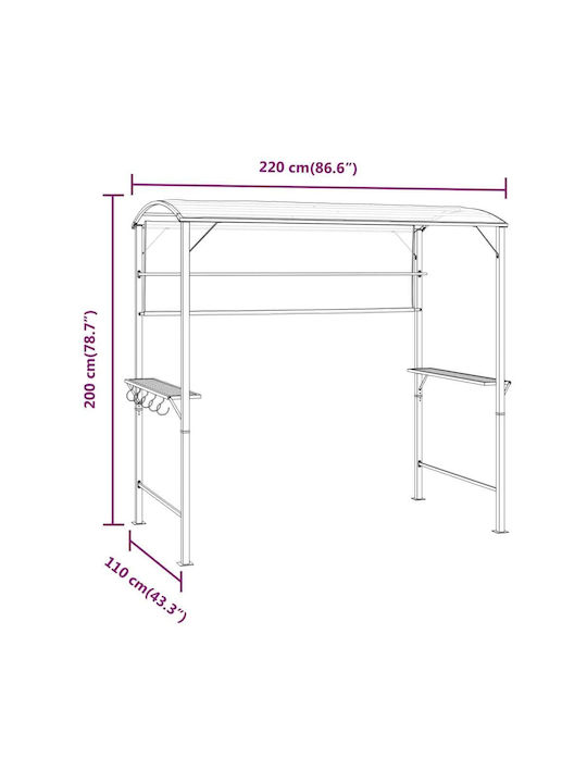 vidaXL Κιόσκι Κήπου Κρεμ 2.2x1.1m