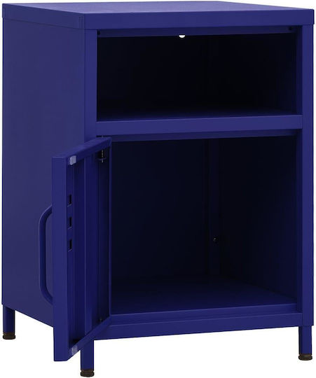 Metallic Bedside Table Ναυτικό Μπλε 35x35x51cm