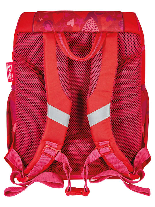 Herlitz Ultralight Plus Sweet Hearts School Bag Backpack Elementary, Elementary in Red color L28 x W21 x H36cm