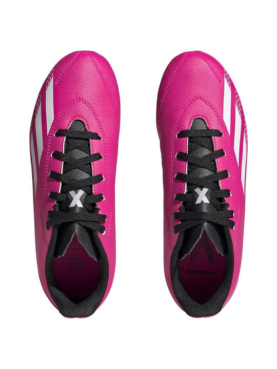 Adidas Παιδικά Ποδοσφαιρικά Παπούτσια Speedportal 4 με Τάπες Pink 2 / Cloud White / Core Black