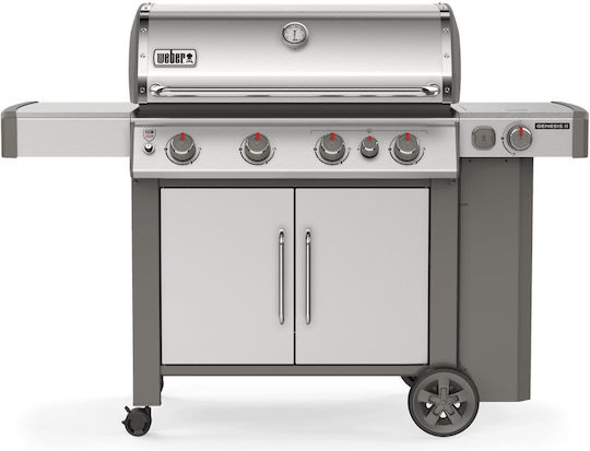 Weber Genesis II SP-435 Газово Барбекю Чугунена Решетка 86брx48брсм. с 4 бр 14.07кВт и Страничен Нагревател