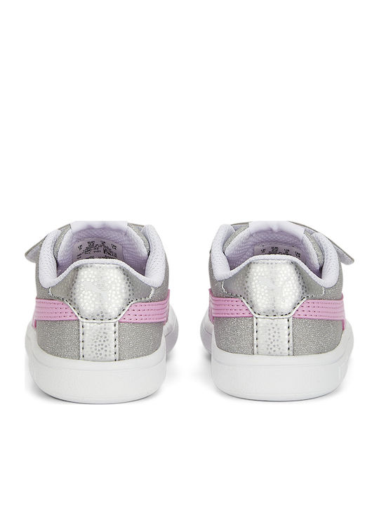 Smash Glitz Glam Kids Sneakers with Scratch Silver