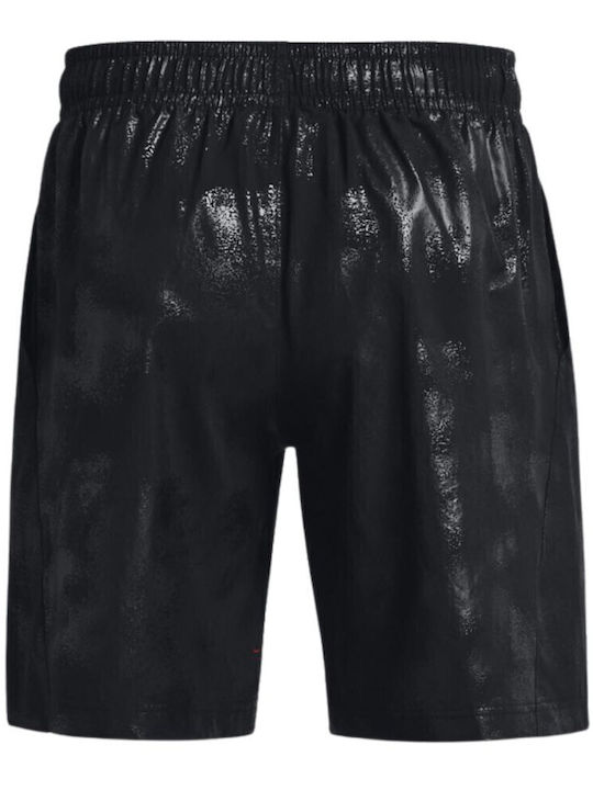 Woven Emboss Men's Athletic Shorts Black
