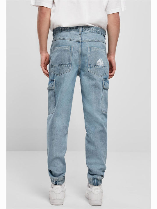 Southpole Pantaloni de Bărbați din Jean Retro Light Blue Destroyed Washed