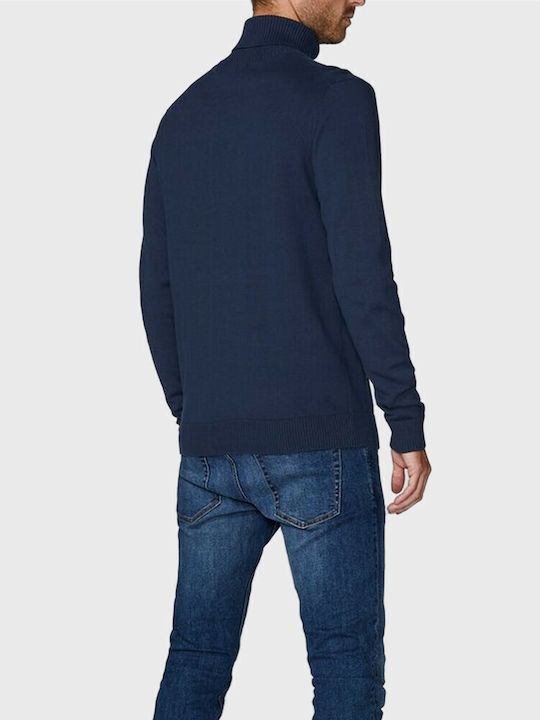 Projekt Produkt Men's Long Sleeve Sweater Turtleneck Navy Blue