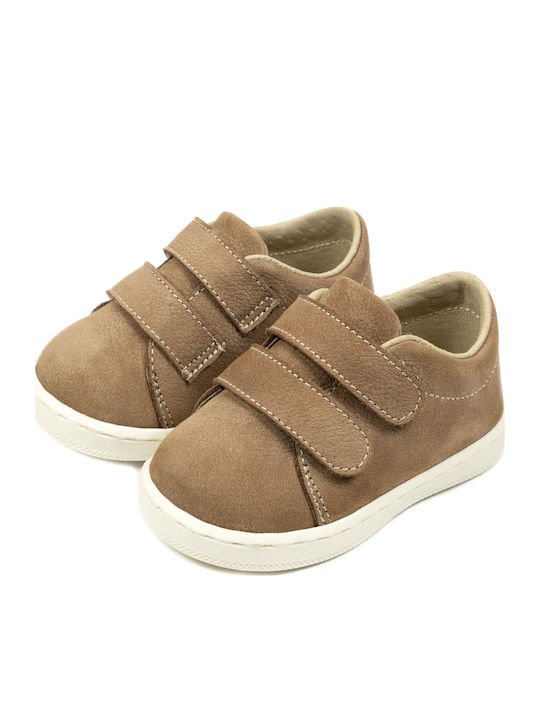 Babywalker Baptism Leather Sneakers for Boys Brown