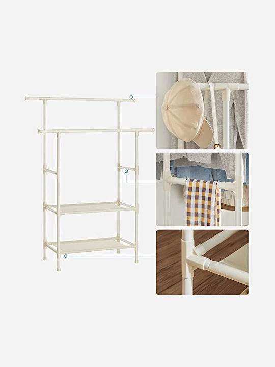 Songmics Κρεμάστρα Δαπέδου από Μέταλλο Λευκή 117x47x176cm