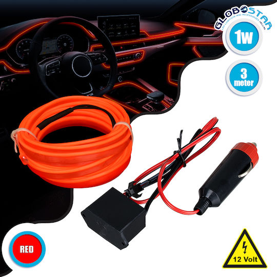 GloboStar Car LED Strip 12V Red