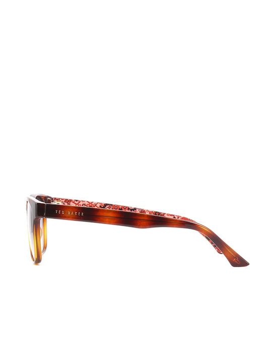Ted Baker Men's Sunglasses with Brown Tartaruga Acetate Frame and Gray Gradient Lenses