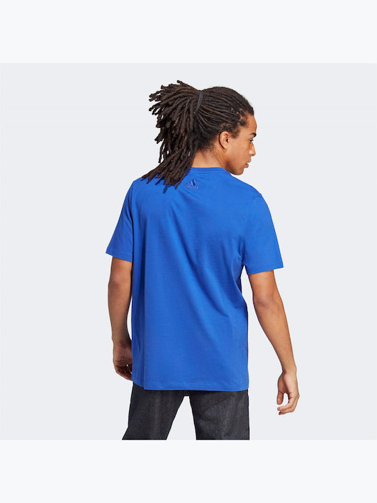 Adidas Bărbați T-shirt Sportiv cu Mânecă Scurtă Albastru