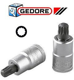 Gedore Bit-Stecknuss mit Spline-Bit und Antriebsvierkant 1/2'' Größe M8x55mm 1Stück