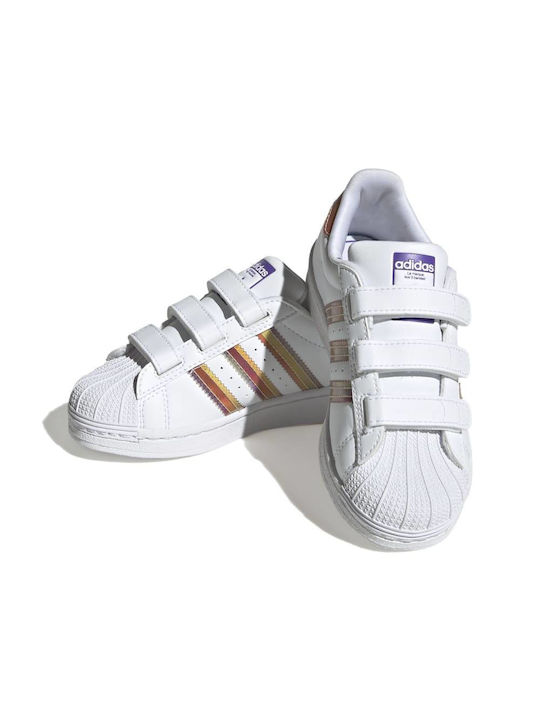 Adidas Παιδικά Sneakers Superstar με Σκρατς για Κορίτσι Cloud White / Purple Rush