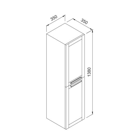 Martin Laguna 35 Wall Hung Cabinet Matte Lacquer Bathroom Column Cabinet L35xD35xH138cm White