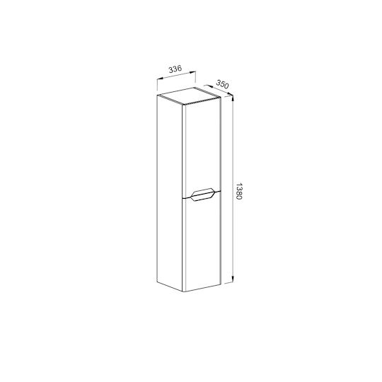 Martin Perla 35 Badezimmersäule Wandhängeschrank H33.6xB35xH138cm Weiß