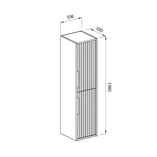 Martin Hole 34 Cabinet de coloană pentru baie Perete cu finisaj mat M35xL32xH160cm Albastru