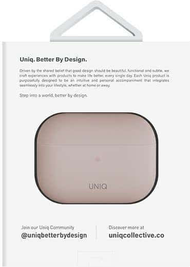 Uniq Lino Hülle Silikon mit Haken in Rosa Farbe für Apple AirPods Pro