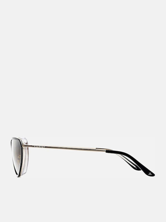 Women's Sunglasses with Black Metal Frame and Brown Gradient Lens