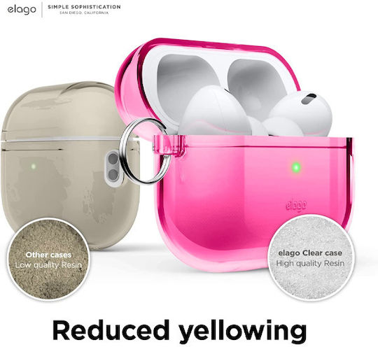 Elago Hang Case Silicone with Hook Neon Hot Pink for Apple AirPods Pro 2