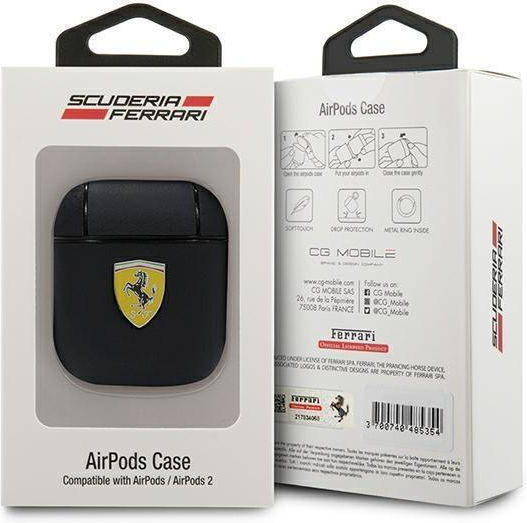Ferrari On Track Θήκη Δερμάτινη σε Μαύρο χρώμα για Apple AirPods