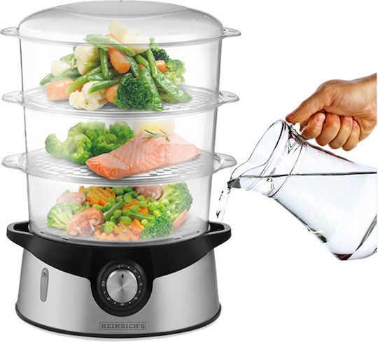 Heinrich's HDA 8501 Food Steamer with 3 Steaming Decks 9lt