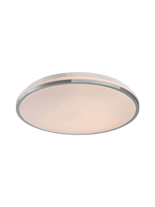 Rabalux Linden Ceiling Mount Light 49cm Silver with Integrated LED