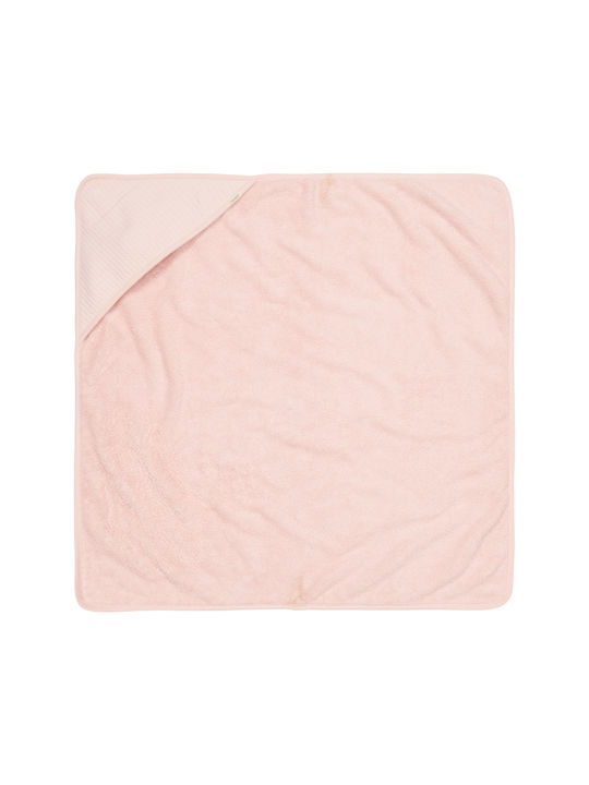 Little Dutch Halat De Baie Pentru Bebeluși Cu Glugă Pure Soft Roz 75x75cm