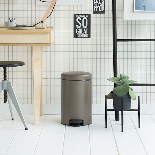 Brabantia Кошче NewIcon с педал Метален за боклук Платинум 12лт
