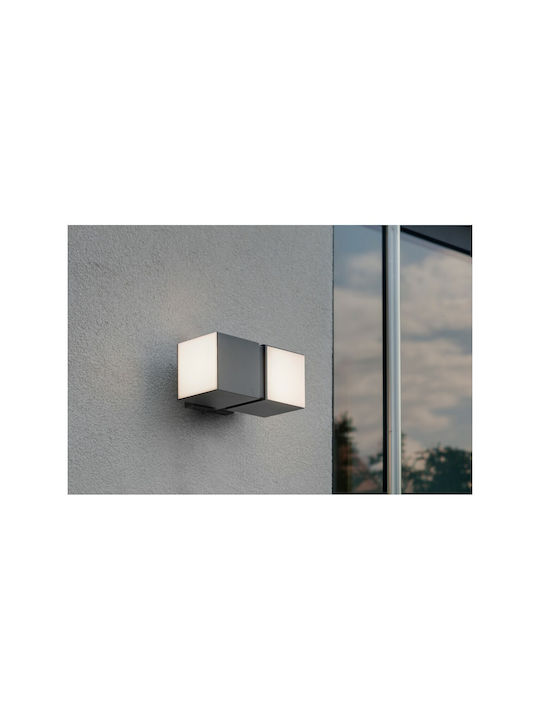 Lutec Cuba Wall-Mounted Outdoor Ceiling Light LED IP54 24.4W with Natural White Light Double Beam 10x14.7x21.3εκ.