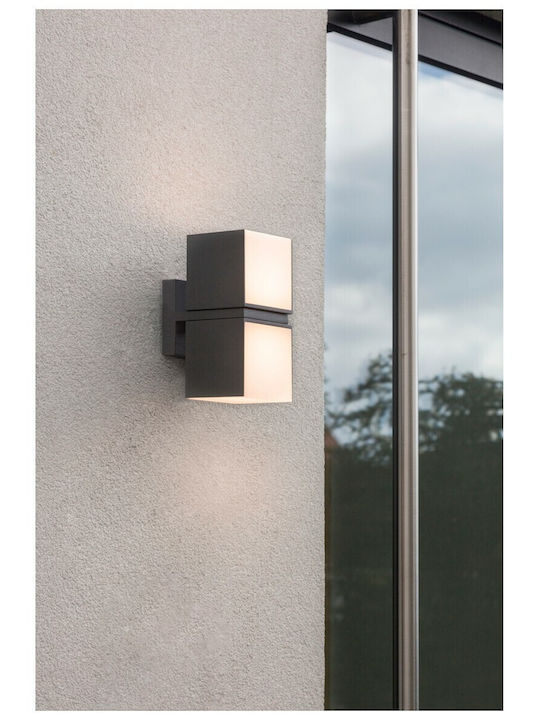 Lutec Cuba Wall-Mounted Outdoor Ceiling Light LED IP54 24.4W with Natural White Light Double Beam 10x14.7x21.3εκ.